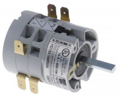 Выключатель поворотный 16А ø ось 6мм длина оси 22мм присоединение плоский штекер 6,3 мм