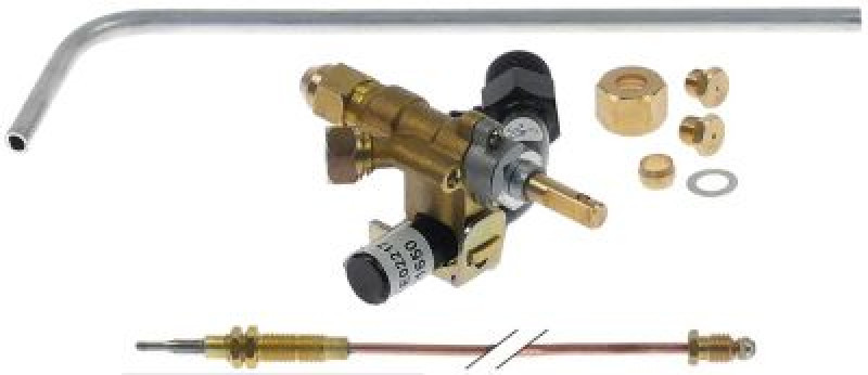 Кран газовый соединение с термоэлементом M8x1 ø ось 8x6,5мм длина оси 24/17мм