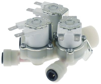 Клапан электромагнитный тройн. прямой пластмасса темп. макс. 60°C вход 3/4" 220-240 В перем. тока