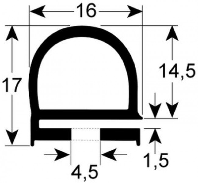 Уплотнитель дверной Ш 525мм Д 770мм с отверстием подходит для Moorwood Vulcan наружный размер