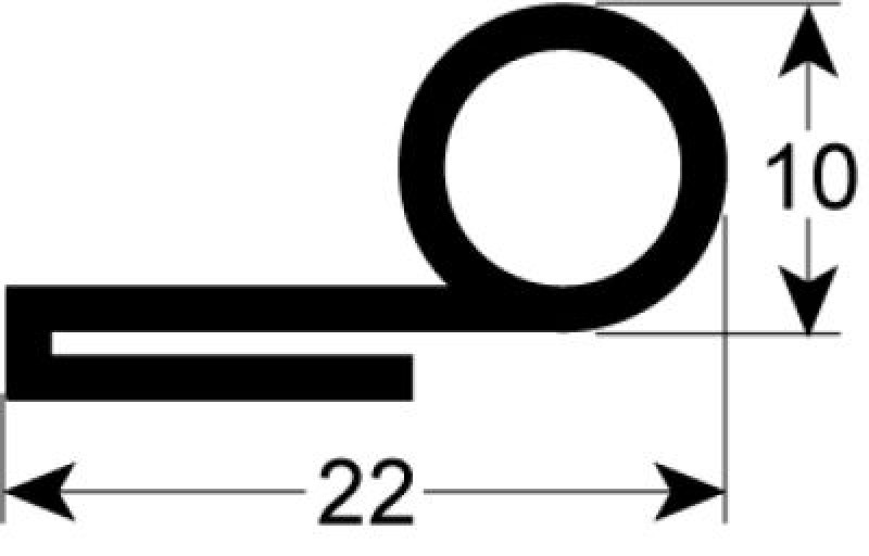 Уплотнитель дверной профиль 2948 Кол-во в уп-вке товар, продаваемый по метрам
