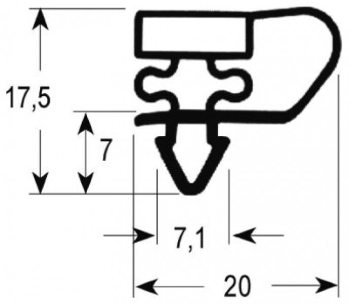 Уплотнитель изоляционный профиль 9153 Ш 410мм Д 437мм посадочный размер