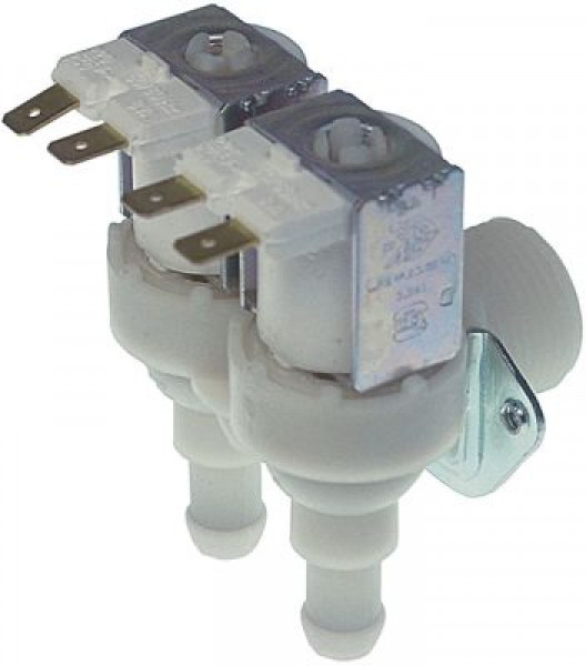 Клапан электромагнитный двойн. углов. выход 115мм пластмасса темп. макс. 90°C вход 3/4"