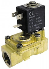 Клапан электромагнитный латунь DN 115мм присоединение 3/8&quot; Д 60мм 2-ходов.