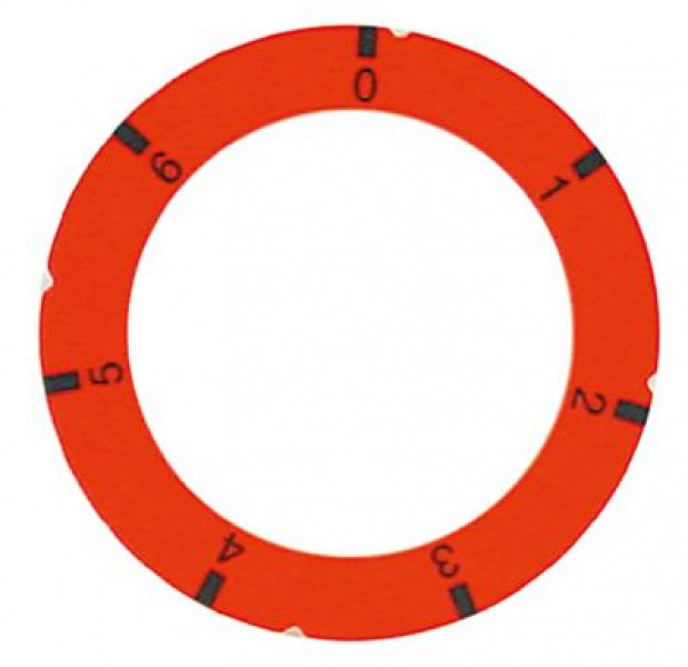 Маркировка регулировочной ручки переключатель 7ми-шагов.  -°C красн.