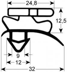 Уплотнитель изоляционный профиль 9057 Ш 665мм Д 1380мм посадочный размер