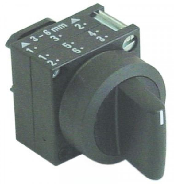 Выключатель-селектор чёрн. фиксирующ. монтажные размеры ø22 мм