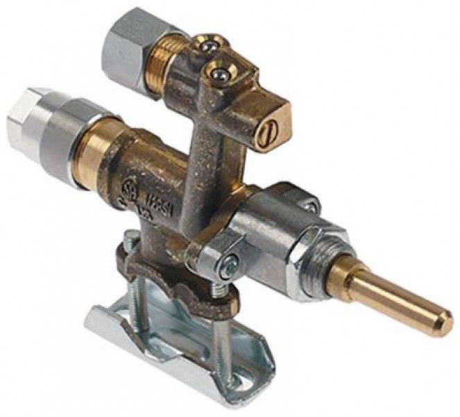 Кран газовый тип жидкий газ МЖ 1мм вход для газа фланец трубы ø16 мм