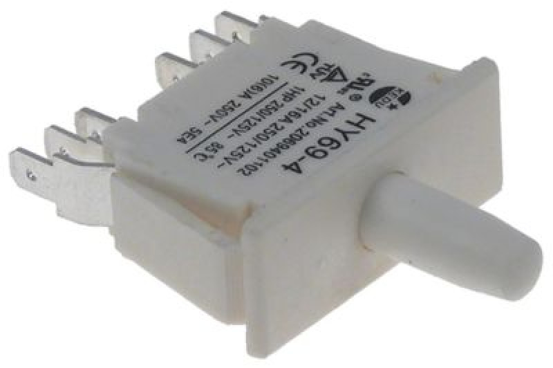 Микровключатель с кнопочным включателем 250В 12А 2CO присоединение плоский штекер 6,3 мм Д 28x10мм