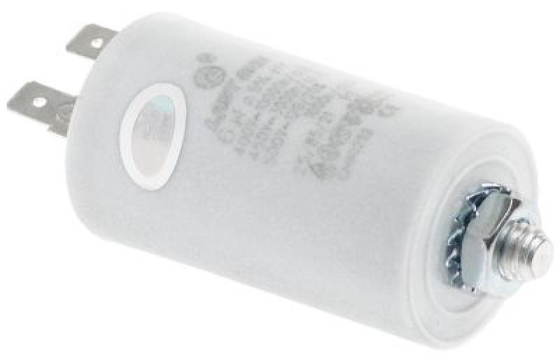 Конденсатор рабочий 400В пластмасса M8 присоединение плоский штекер 6,3 мм ø 315мм Д 55мм