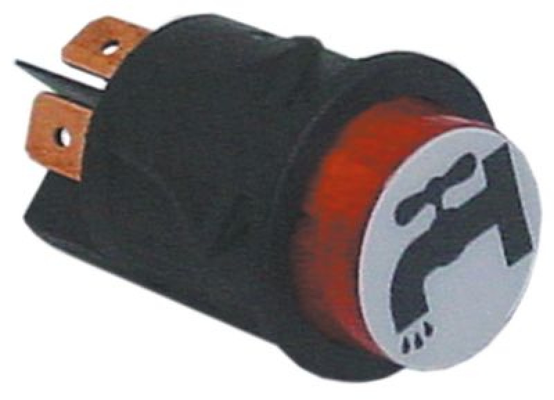 Выключатель кнопочный монтажные размеры ø25 мм красн. 1NO/лампа 250В