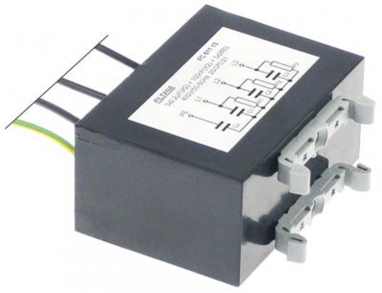 Фильтр сеточный 400В 50-60Гц присоединение кабель длина провода 500мм с корпусом 3х-фазн.