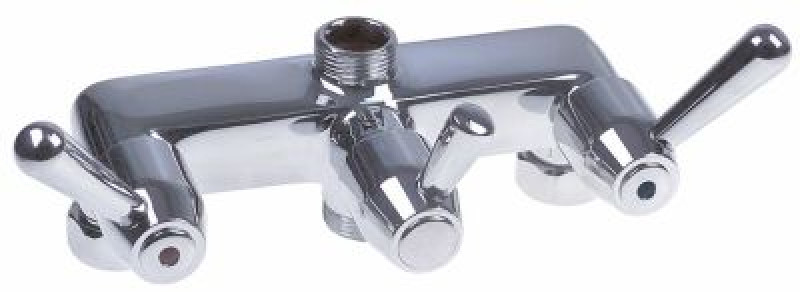 Кран-смеситель двухчастный присоединение 3/4" шаг крепления 150мм с клапаном-переключателем