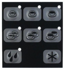 Клавиатура плёночная Д 75мм Ш 70мм чёрн./серебрист. кнопки 8