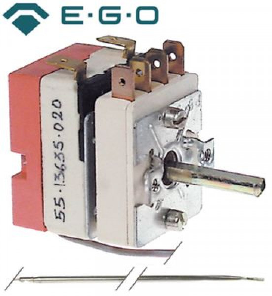 Термостат 1-полярн. 1NO 16А ø датчик 3мм Д датчик 248мм капиллярная трубка 1730мм