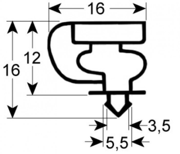 Уплотнитель изоляционный профиль 9154 Ш 648мм Д 690мм посадочный размер