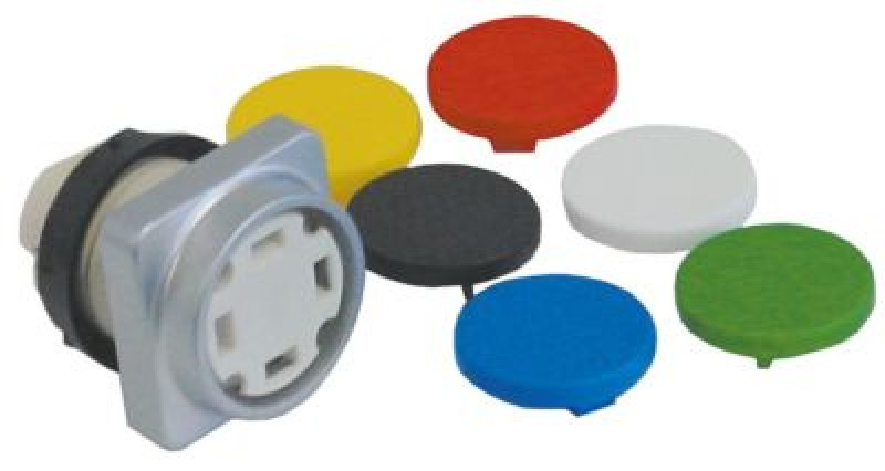 Выключатель нажимной кнопочный разноцветн. монтажные размеры ø22 мм