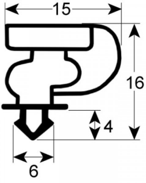 Уплотнитель изоляционный профиль 9154 Ш 379мм Д 586мм посадочный размер