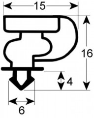 Уплотнитель изоляционный профиль 9154 Ш 379мм Д 586мм посадочный размер
