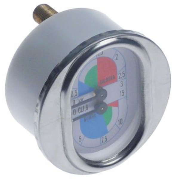 Манометр присоединение сзади резьба 1/8" ø 63мм двойная шкала диапазон давления 0-3 / 0-15бар