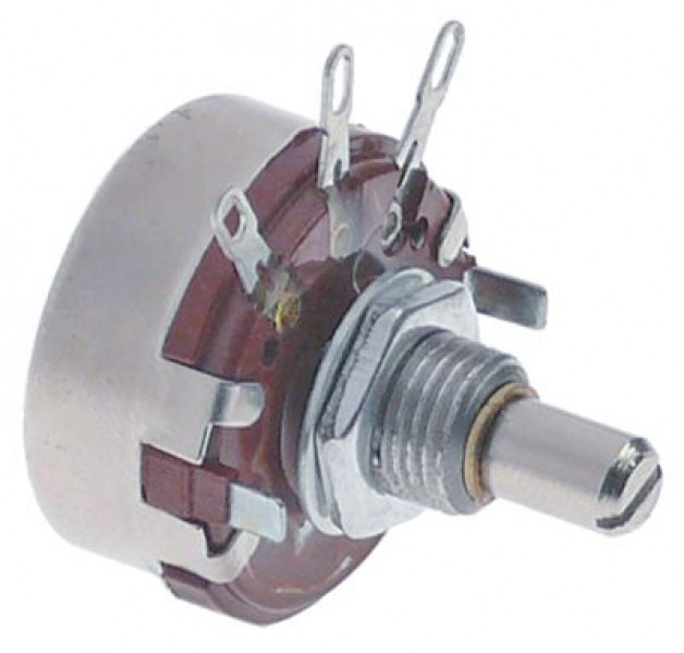 Потенциометр 10kOhm ø ось 6мм длина оси 10мм резьба M10 2Вт тип WTH118-1A ø 275мм