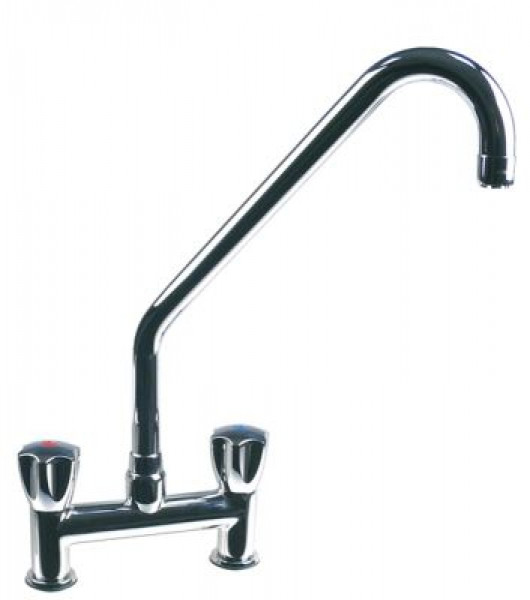 Кран-смеситель двухчастный арматура два отверстия поворотный излив 180° присоединение 1/2"