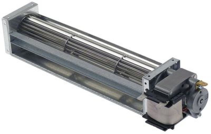 Вентилятор с поперечным потоком 11Вт мотор справа ø валка 30мм Д валка 200мм присоединение F 6,3 мм