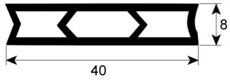 Уплотнитель для тележки-стеллажа профиль 4065 силикон