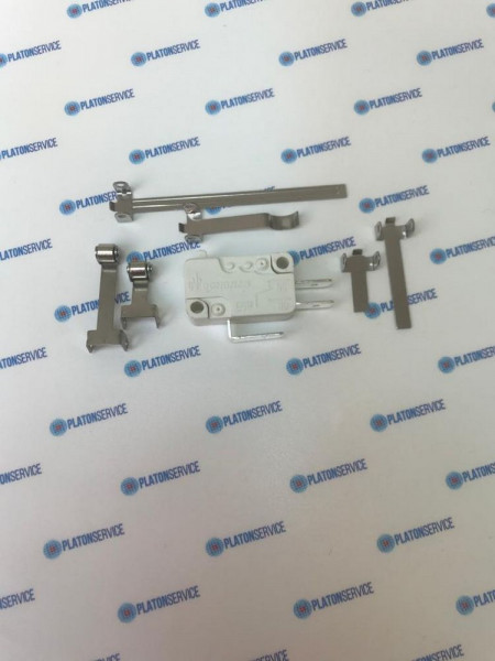 Микровключатель с набором рычажков 250В 16А 1CO Д1  278мм присоединение плоский штекер 6,3 мм бел.