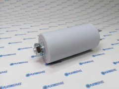 Конденсатор рабочий 400В пластмасса M8 присоединение плоский штекер 6,3 мм ø 35мм Д 70мм