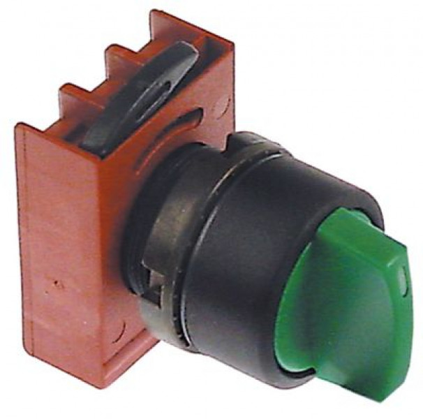 Выключатель-селектор зелён. фиксирующ. монтажные размеры ø22 мм