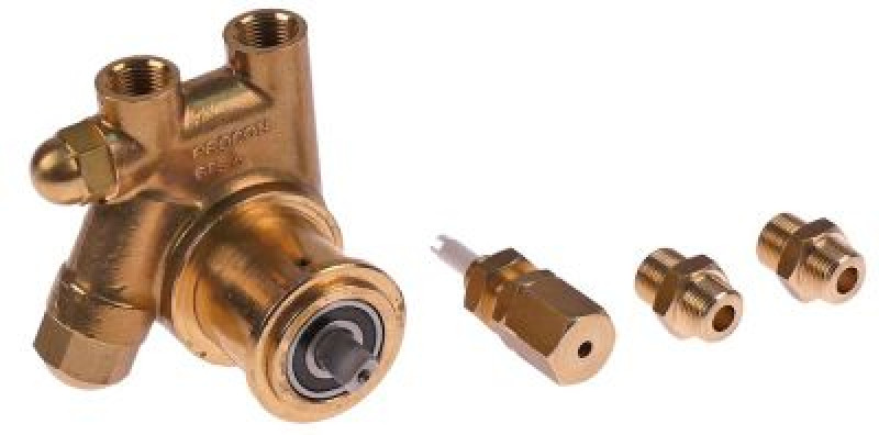 Головка насоса хомутовое соединение присоединение 3/8" NPT латунь Д 82мм с байпасом