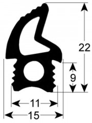 Уплотнитель дверной профиль 2769 Д 7000мм