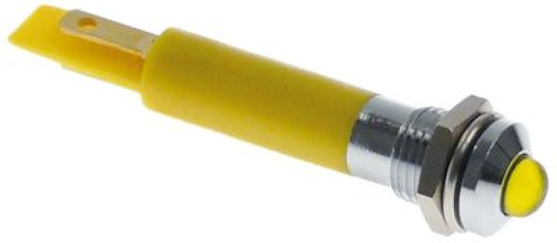Лампочка сигнальная ø монтажный 8мм присоединение F2,8x0,8 жёлт. LED 230 В перем. тока