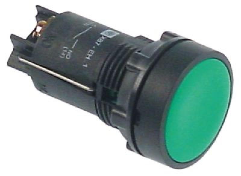 Выключатель кнопочный монтажные размеры ø22,3 мм зелён. 1NO 250В присоединение винтовое соединение