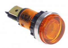 Лампочка сигнальная ø 12мм 230В жёлт. присоединение плоский штекер 6,3 мм