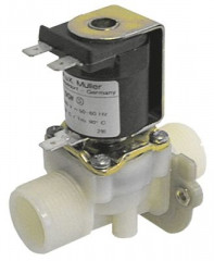 Клапан электромагнитный одинарн. прямой пластмасса темп. макс. 90°C вход 3/4" 24 В перем. тока MÜLLER