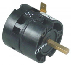 Выключатель поворотный 12А ø ось 6x4,6мм длина оси 23мм присоединение плоский штекер 6,3 мм