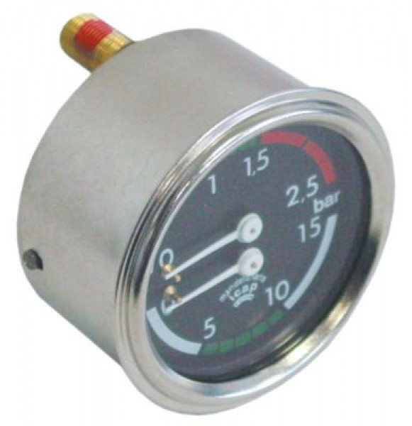 Манометр присоединение сзади резьба 1/8" ø 60мм двойная шкала диапазон давления 0-2,5 / 0-15бар