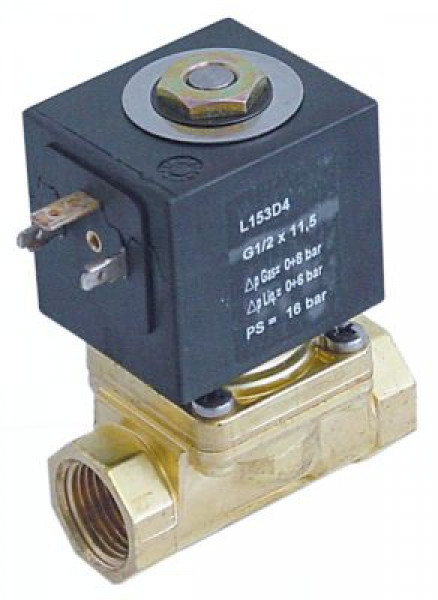 Клапан электромагнитный латунь DN 115мм присоединение 1/2" Д 66мм 2-ходов.