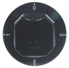 Рукоятка регулировочная переключатель 4х-шагов. ø 70мм ø ось 6x4,6мм срез сверху чёрн.