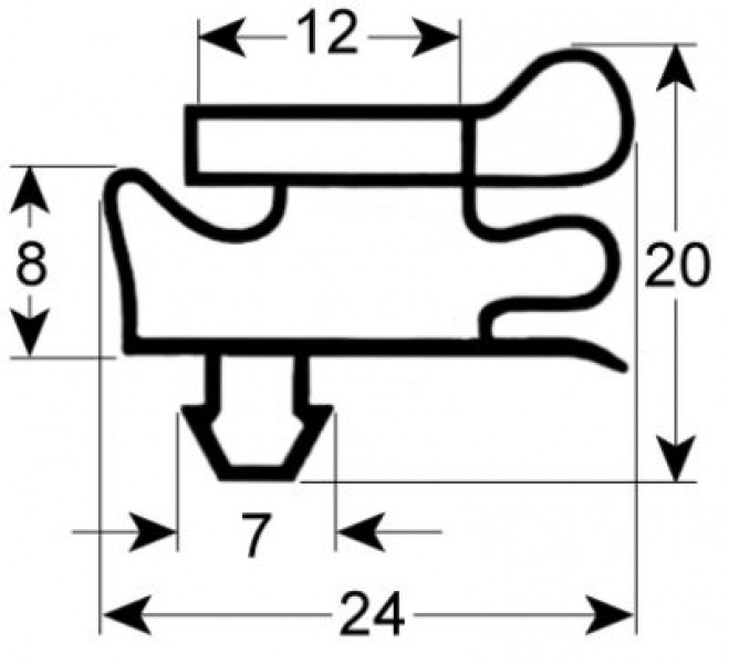 Уплотнитель изоляционный профиль 9042 Ш 575мм Д 1610мм посадочный размер