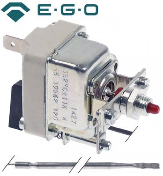 Термостат защитный темп. выкл. 352°C 1-полярн. 16А ø датчик 3мм Д датчик 200мм