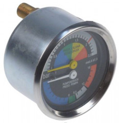 Манометр присоединение сзади резьба 1/8&quot; ø 60мм двойная шкала диапазон давления 0-2,5 / 0-16бар