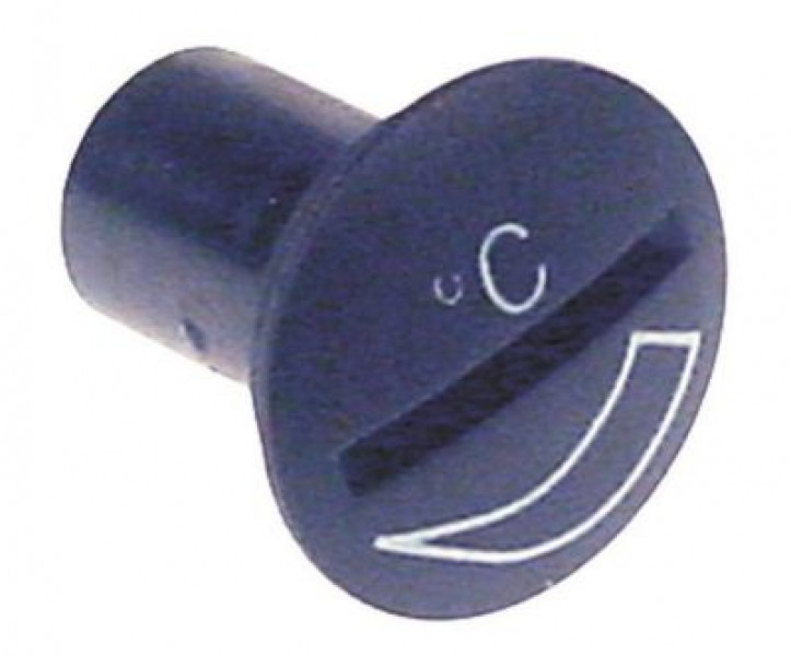 Рукоятка регулировочная шлейф ø 17мм ø ось 6x4,6мм срез слева голуб.