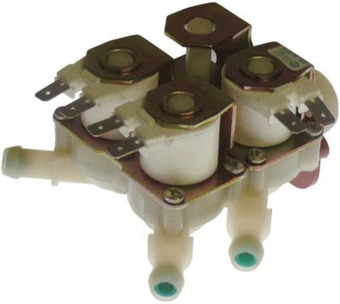 Клапан электромагнитный 4х-кратн. прямой пластмасса темп. макс. 90°C вход 3/4"