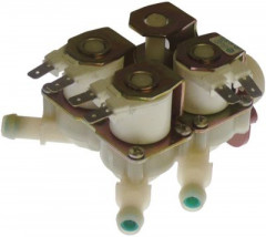 Клапан электромагнитный 4х-кратн. прямой пластмасса темп. макс. 90°C вход 3/4&quot;