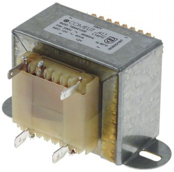 Трансформатор 40ВА присоединение плоский штекер 6,3 мм В 68мм Д 66мм