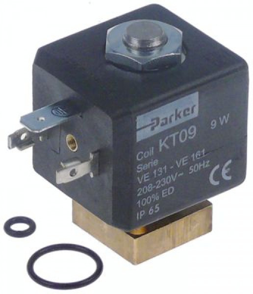 Клапан электромагнитный с уплотнительными кольцами круглого сечения