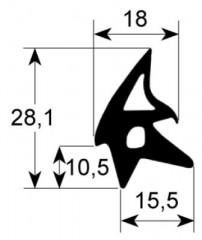 Уплотнитель дверной профиль 2470 Д 2100мм Кол-во в уп-вке 1